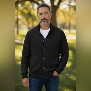 Banana Republic Men’s Black Shawl Collar Button Cardigan Sweater Size M